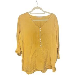 Soft Surroundings Orange Tencel Blouse Women's Size L